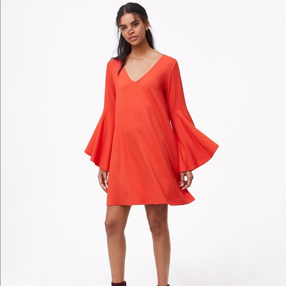 Red dress with Bell Sleeves